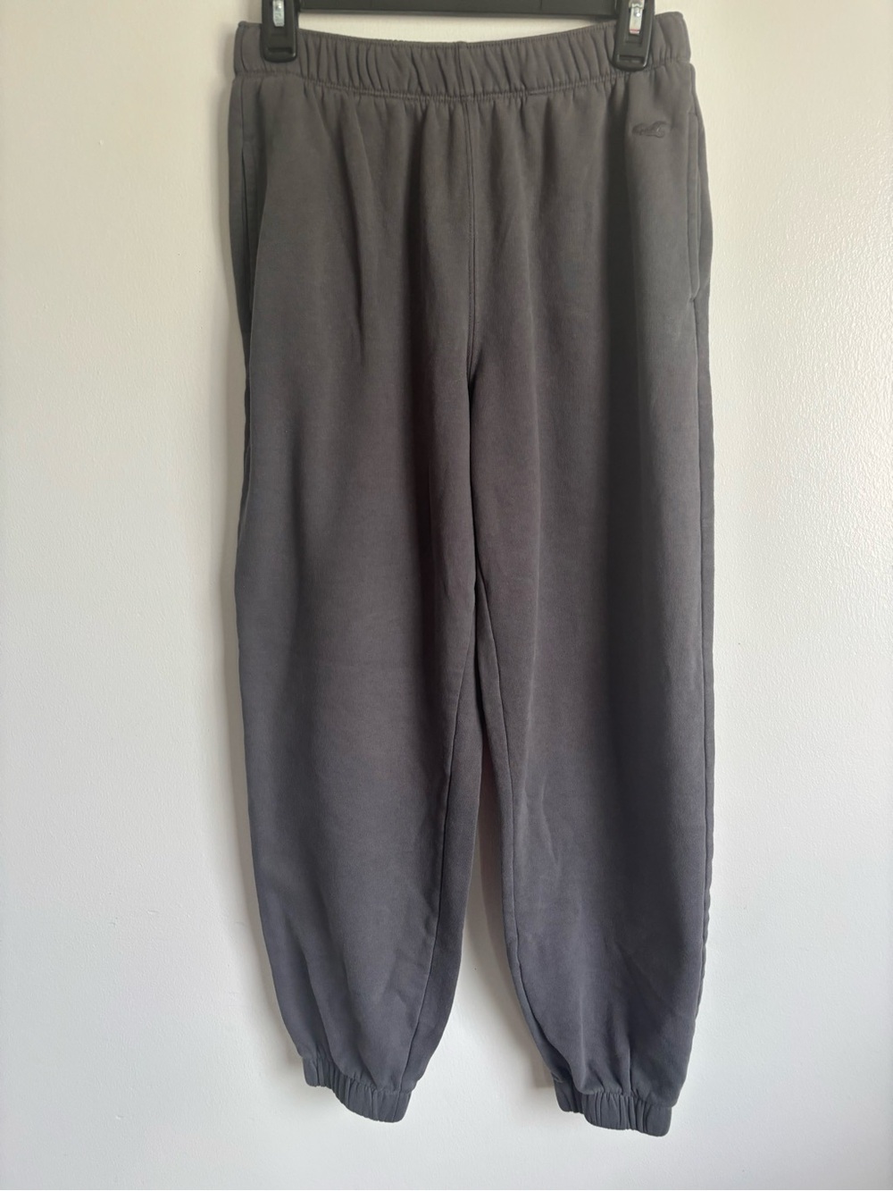 Hollister Charcoal Gray Elastic-Waist Sweatpants Adjustable Rise size small